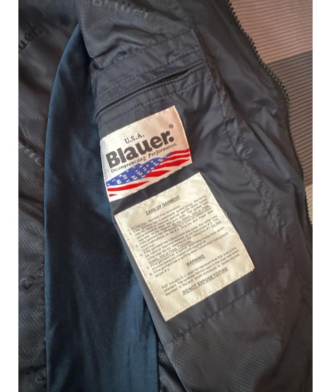 BLAUER Темно-синяя полиэстеровая куртка, фото 7