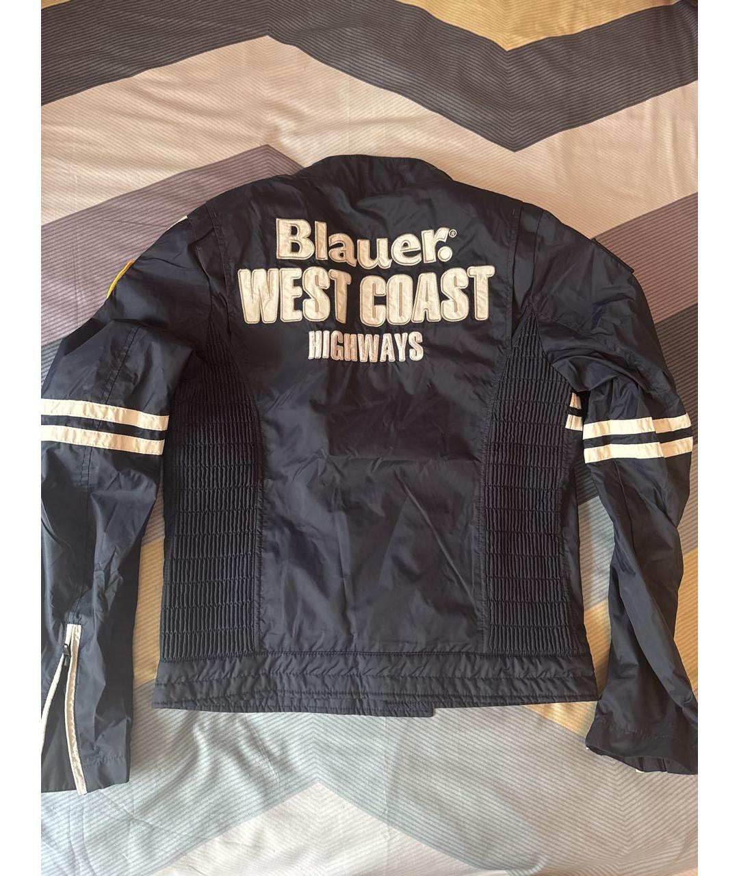 BLAUER Темно-синяя полиэстеровая куртка, фото 2