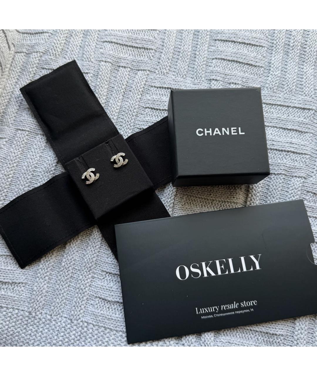 CHANEL Серебряные металлические серьги, фото 2