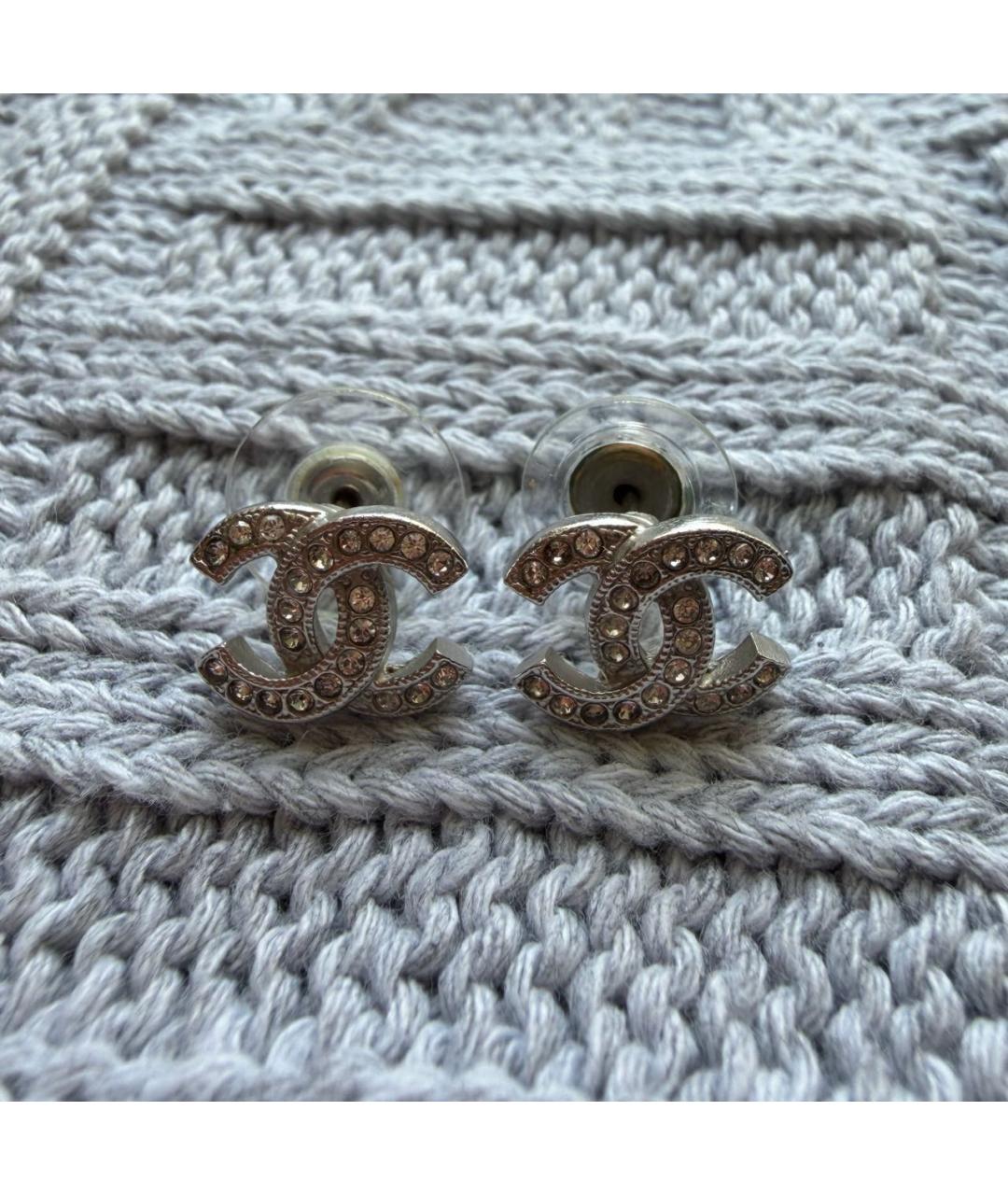 CHANEL Серебряные металлические серьги, фото 3