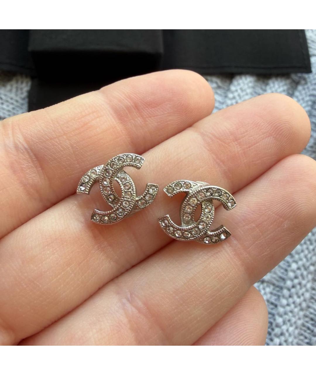 CHANEL Серебряные металлические серьги, фото 8