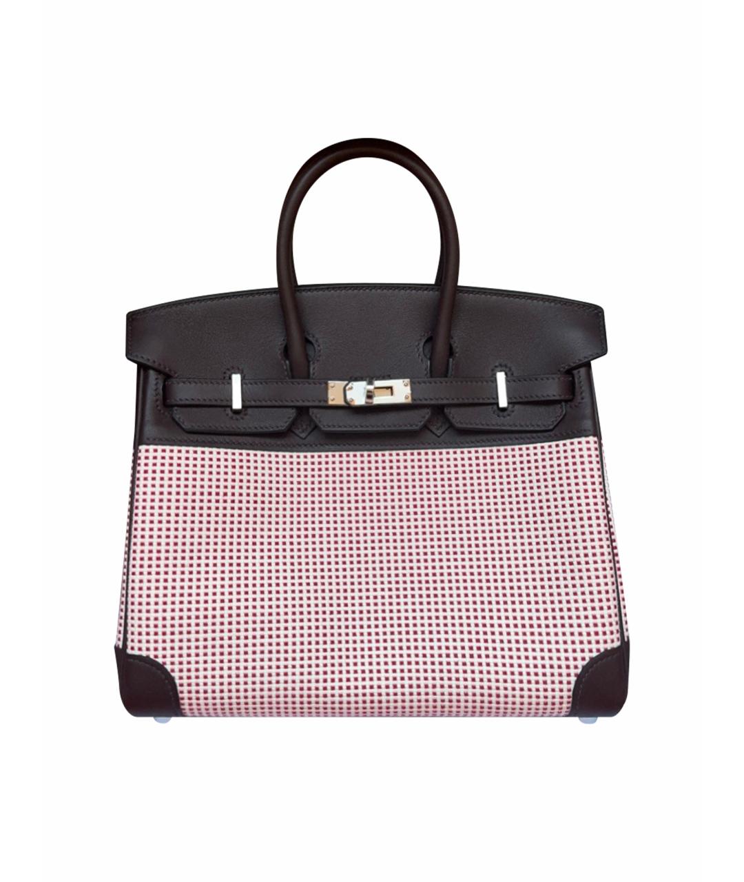 HERMES Бордовая кожаная сумка с короткими ручками, фото 1