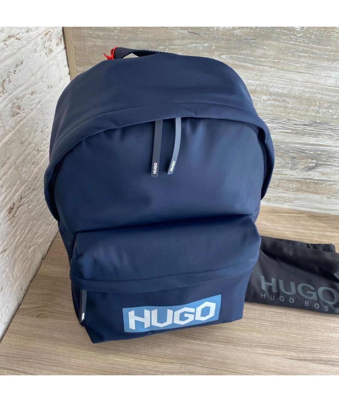 HUGO BOSS Темно-синий тканевый рюкзак, фото 4