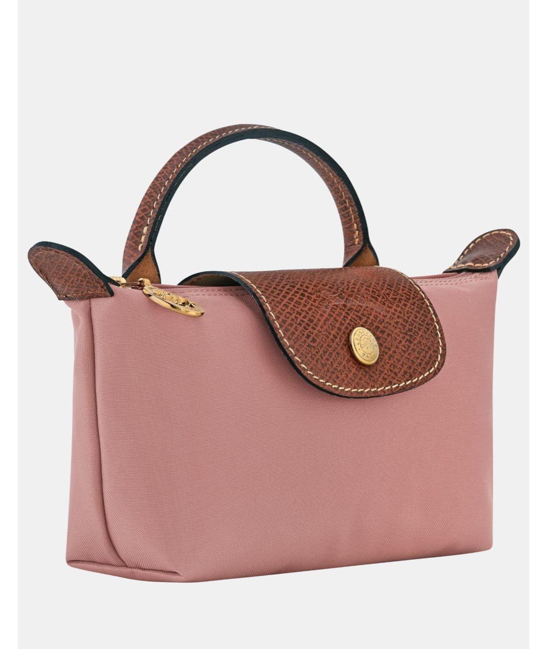 LONGCHAMP Розовая тканевая сумка с короткими ручками, фото 8