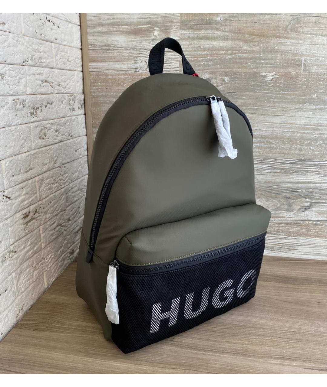 HUGO BOSS Зеленый тканевый рюкзак, фото 9