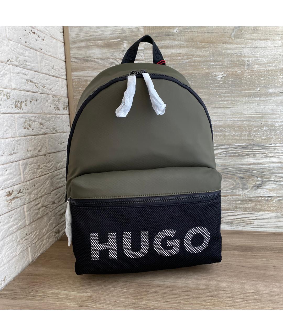 HUGO BOSS Зеленый тканевый рюкзак, фото 2
