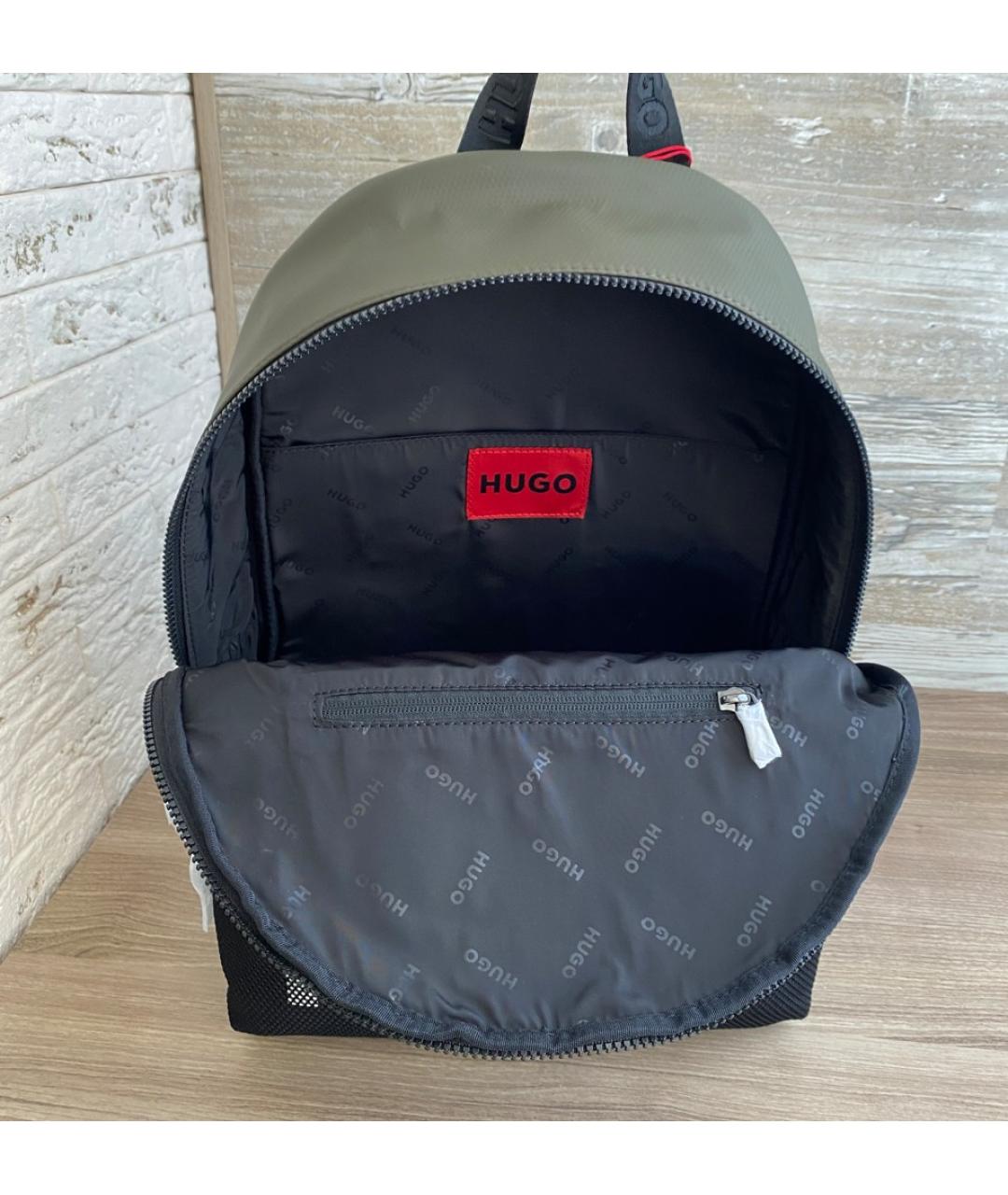 HUGO BOSS Зеленый тканевый рюкзак, фото 4