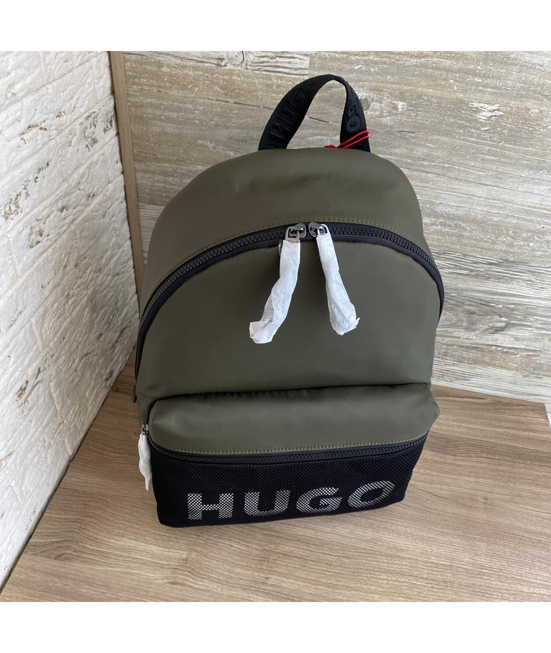 HUGO BOSS Зеленый тканевый рюкзак, фото 6