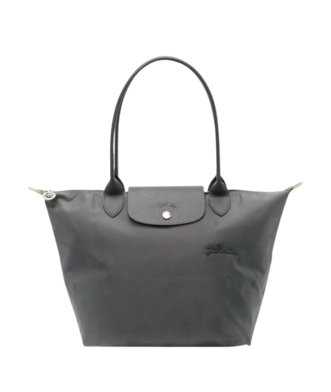 LONGCHAMP Антрацитовая тканевая сумка тоут, фото 1