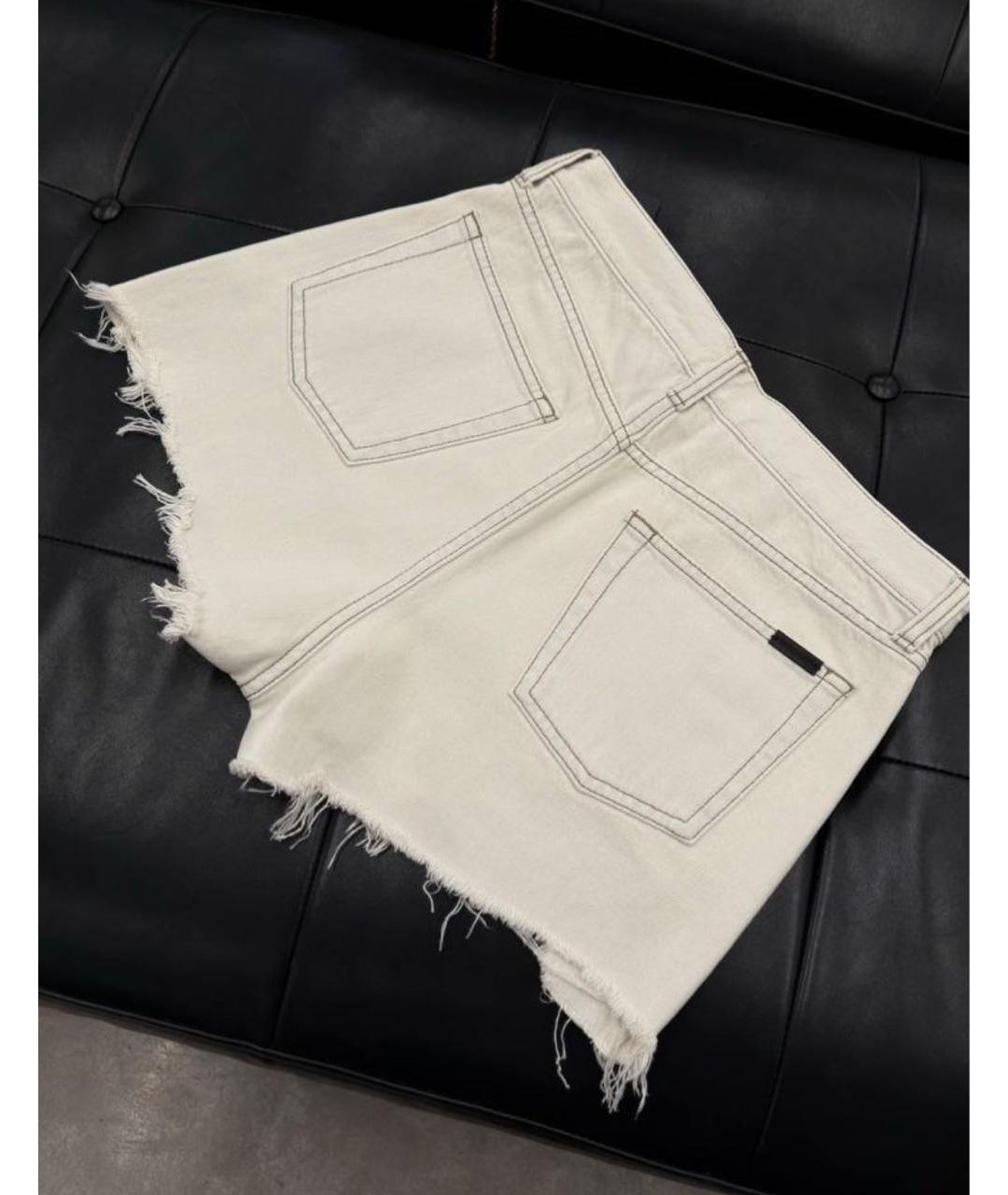SAINT LAURENT Белые хлопковые шорты, фото 2