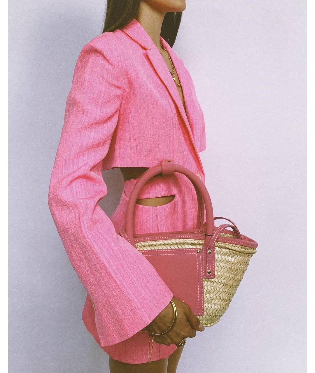 JACQUEMUS Розовое вискозное повседневное платье, фото 4