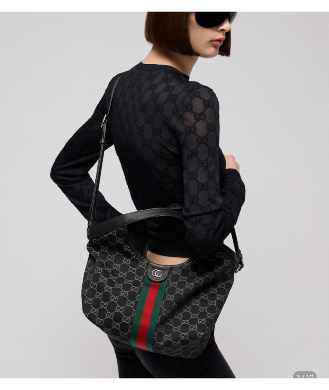 GUCCI Черная сумка тоут, фото 3