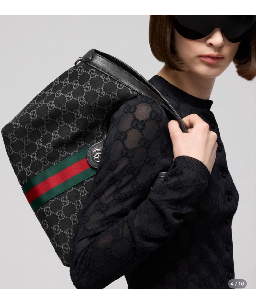 GUCCI Черная сумка тоут, фото 4
