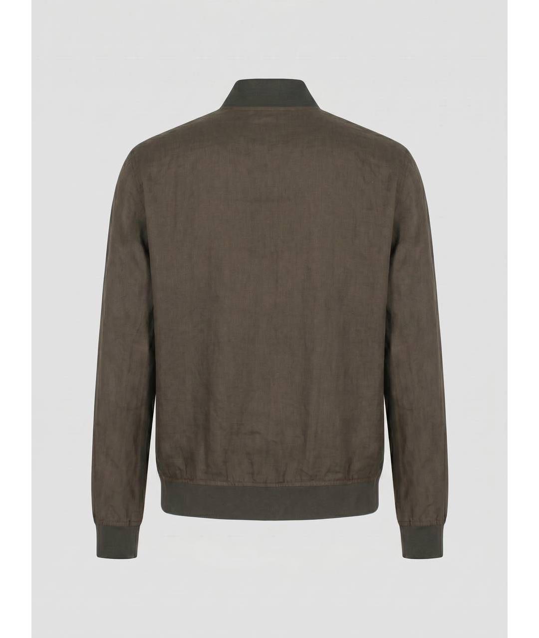 KITON Коричневая льняная куртка, фото 2