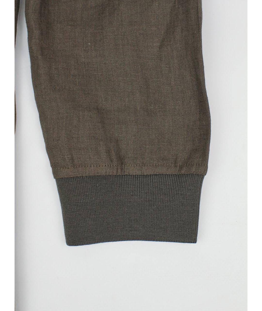 KITON Коричневая льняная куртка, фото 7