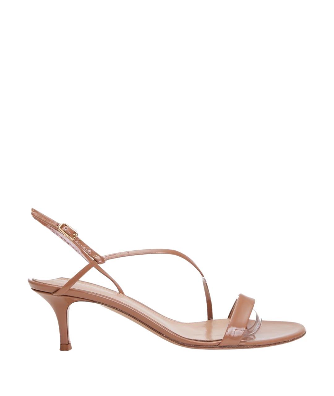 GIANVITO ROSSI Бежевые кожаные босоножки, фото 1