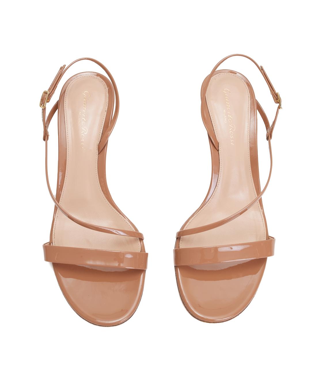 GIANVITO ROSSI Бежевые кожаные босоножки, фото 4
