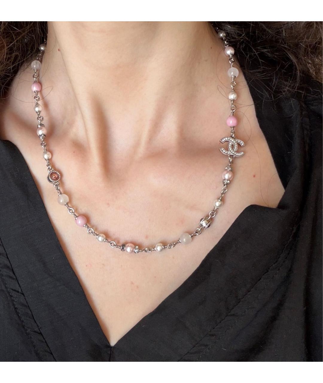 CHANEL Серебряное металлическое колье, фото 4