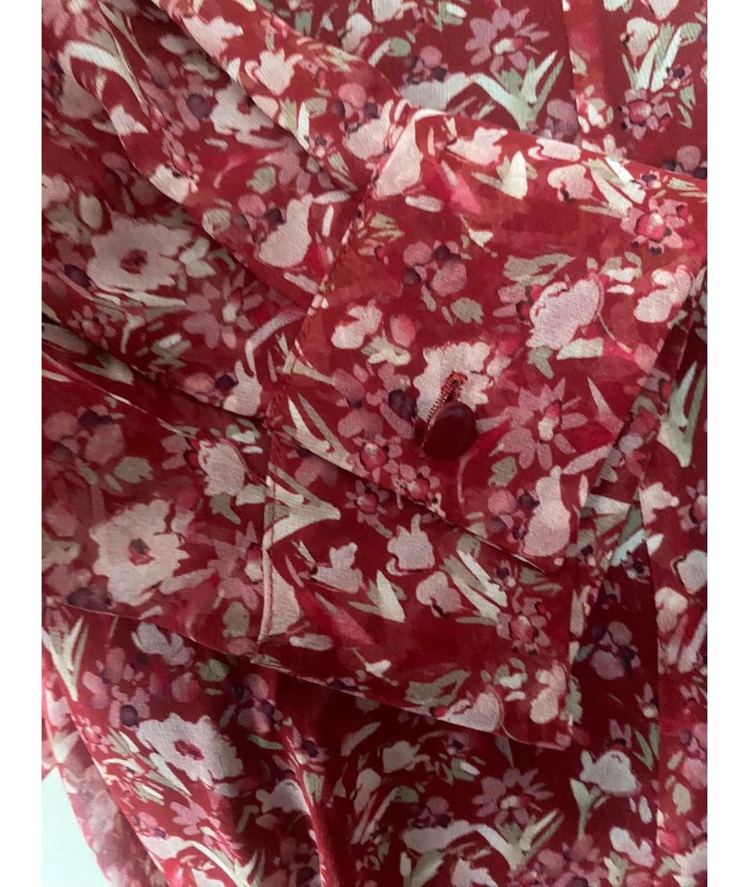 MAX MARA STUDIO Красное шелковое повседневное платье, фото 4