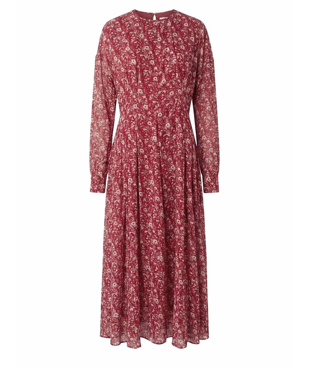 MAX MARA STUDIO Красное шелковое повседневное платье, фото 1