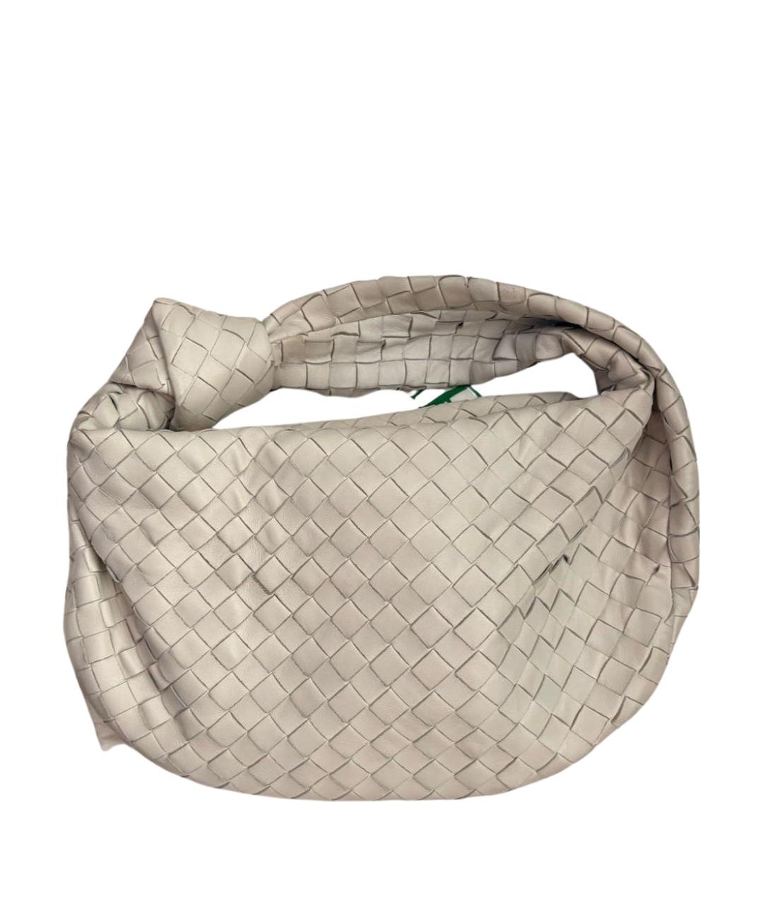 BOTTEGA VENETA Белая кожаная сумка с короткими ручками, фото 1