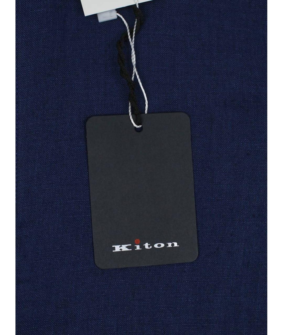 KITON Темно-синяя льняная куртка, фото 6
