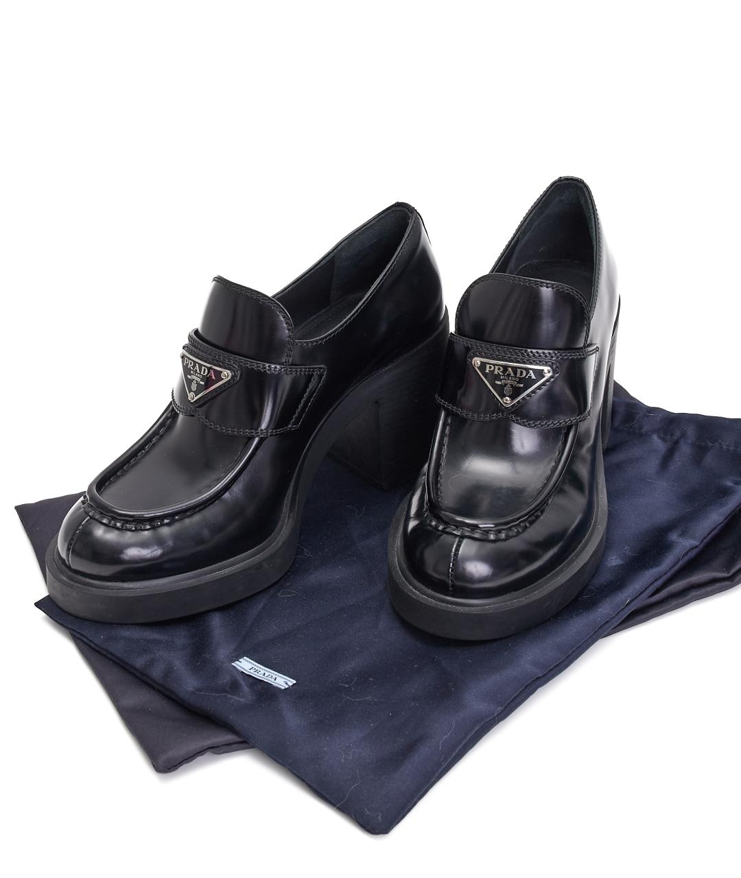 PRADA Черные кожаные лоферы, фото 8