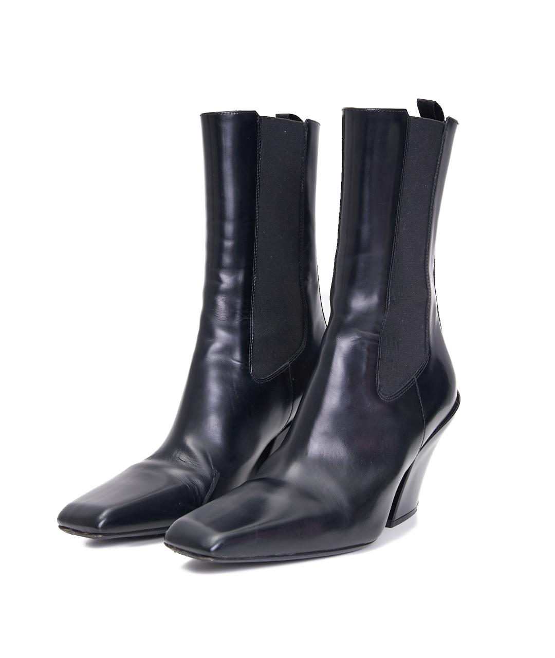 PRADA Черные кожаные ботильоны, фото 2