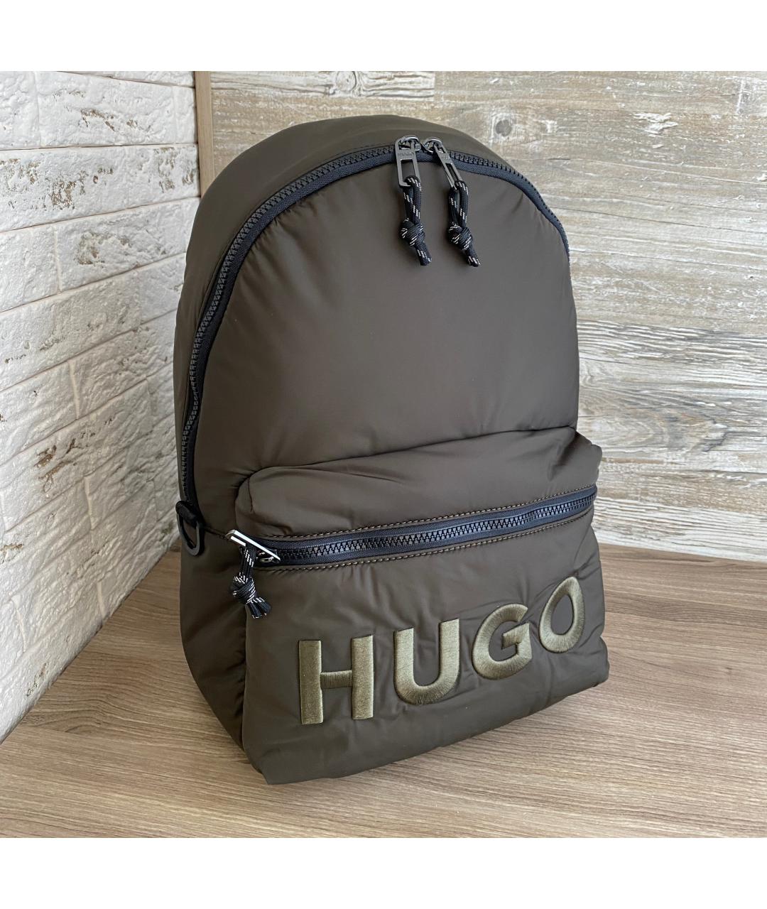 HUGO BOSS Зеленый тканевый рюкзак, фото 2