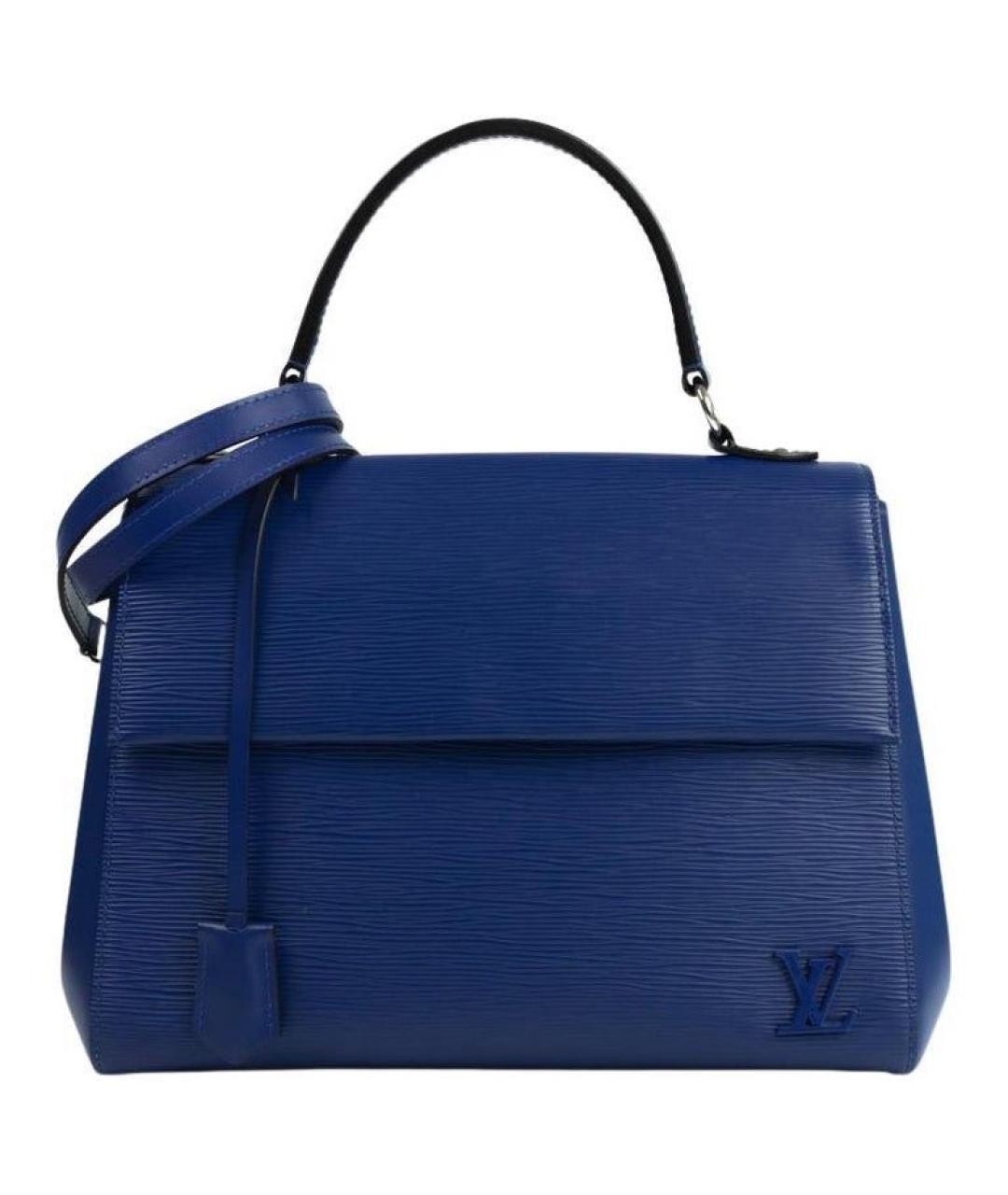 LOUIS VUITTON Синяя кожаная сумка с короткими ручками, фото 1