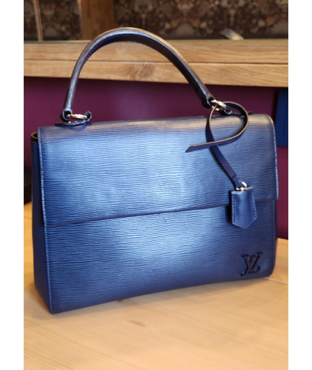 LOUIS VUITTON Синяя кожаная сумка с короткими ручками, фото 2