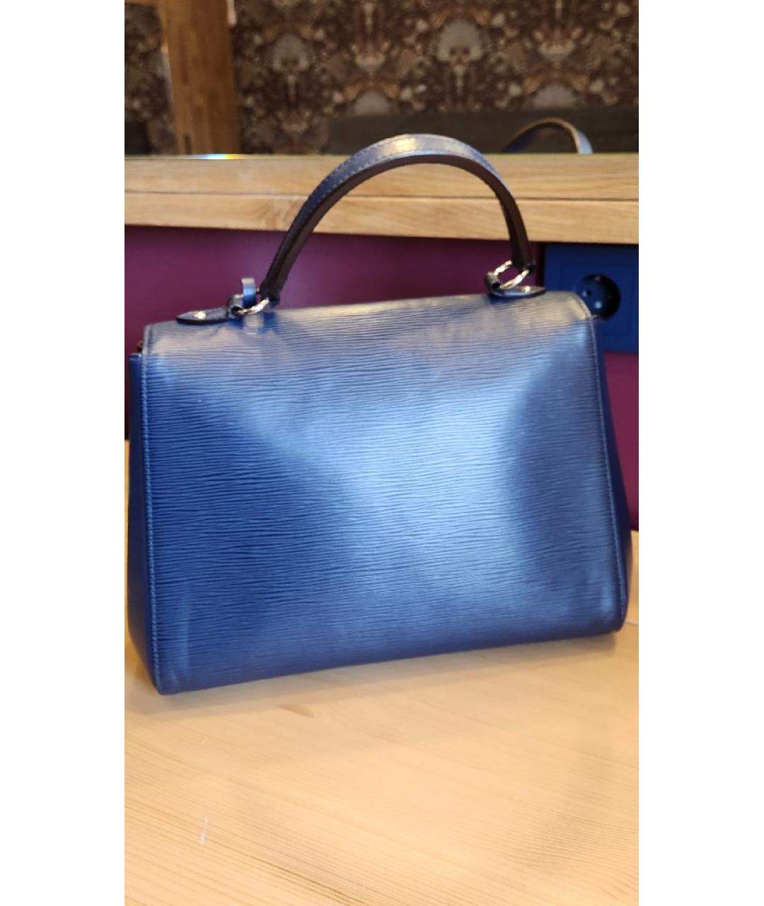 LOUIS VUITTON Синяя кожаная сумка с короткими ручками, фото 3
