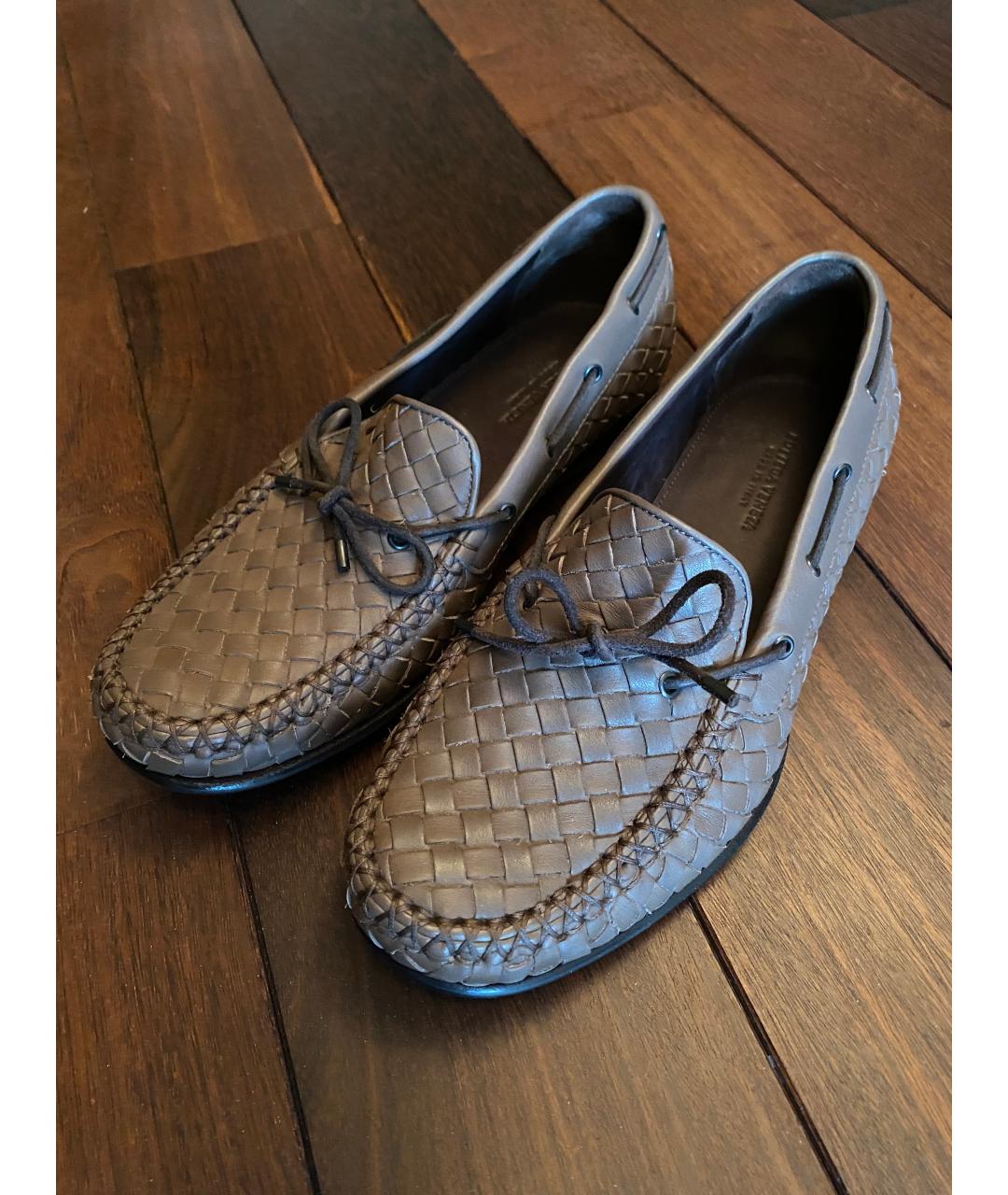 BOTTEGA VENETA Коричневые кожаные мокасины, фото 2