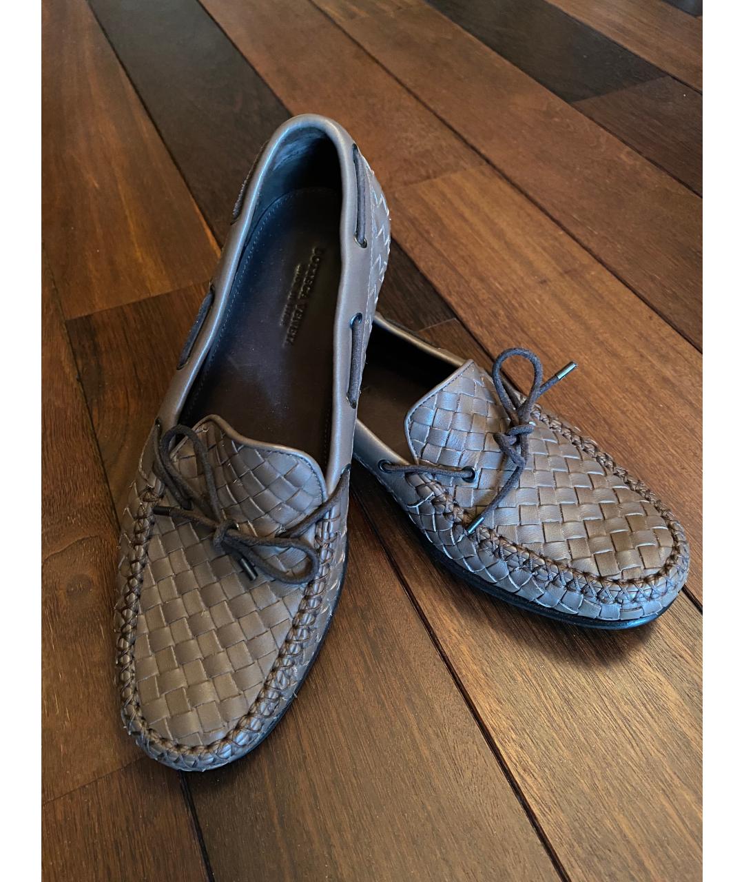 BOTTEGA VENETA Коричневые кожаные мокасины, фото 3