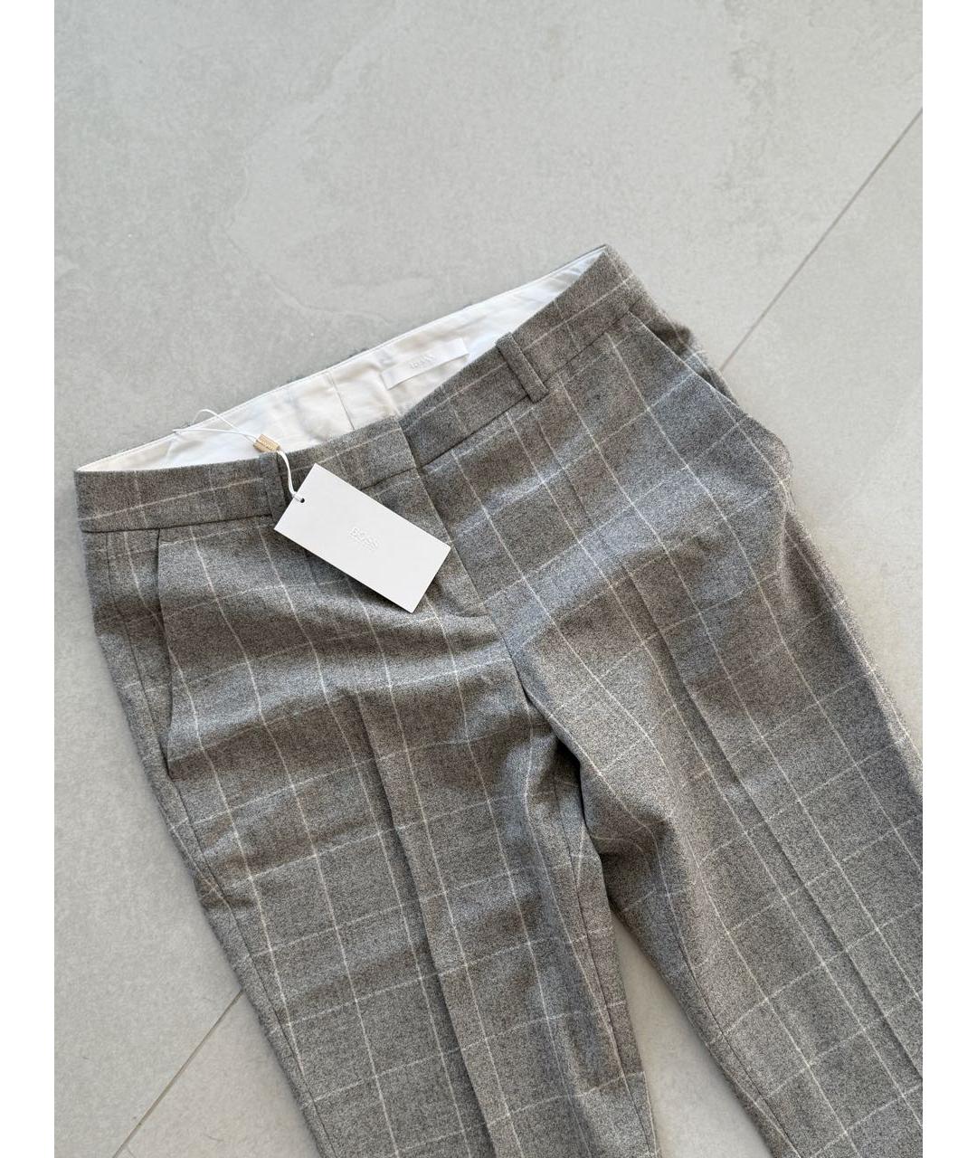 HUGO BOSS Серые хлопковые брюки узкие, фото 3