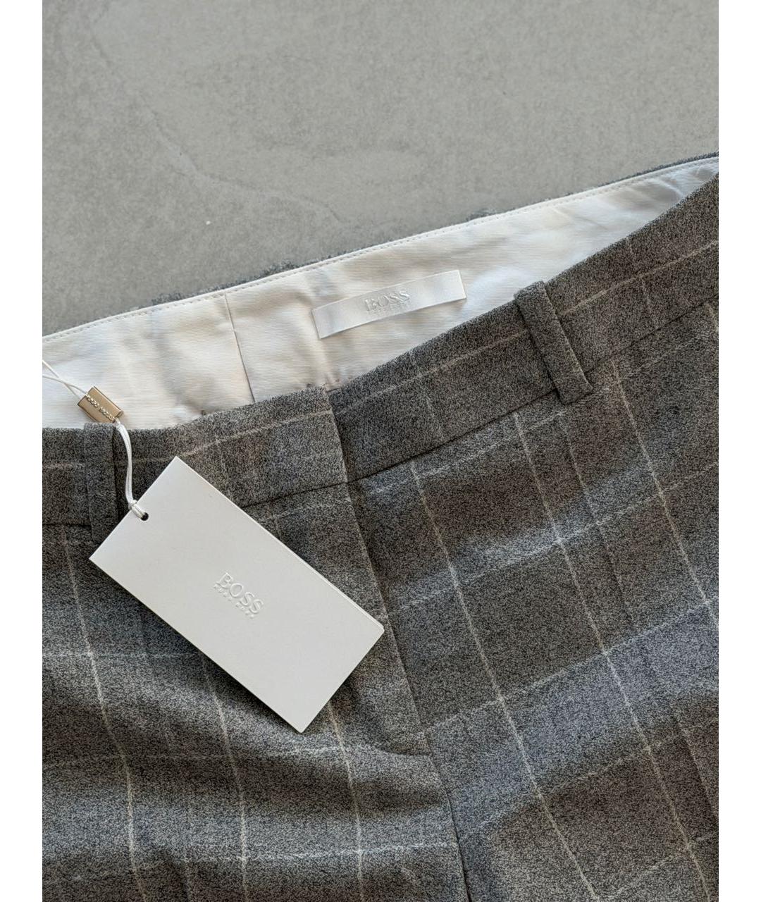 HUGO BOSS Серые хлопковые брюки узкие, фото 4