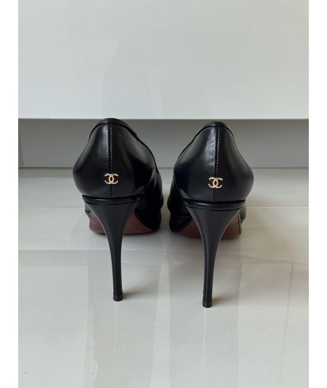 CHANEL Черные кожаные туфли, фото 4