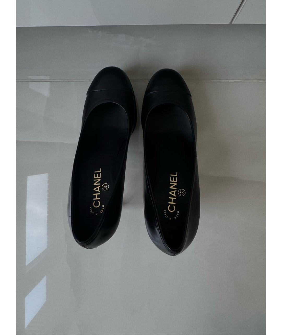 CHANEL Черные кожаные туфли, фото 3