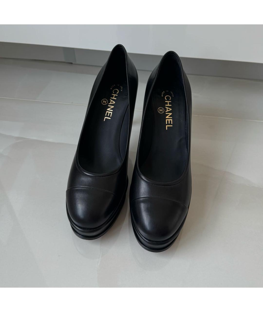 CHANEL Черные кожаные туфли, фото 2