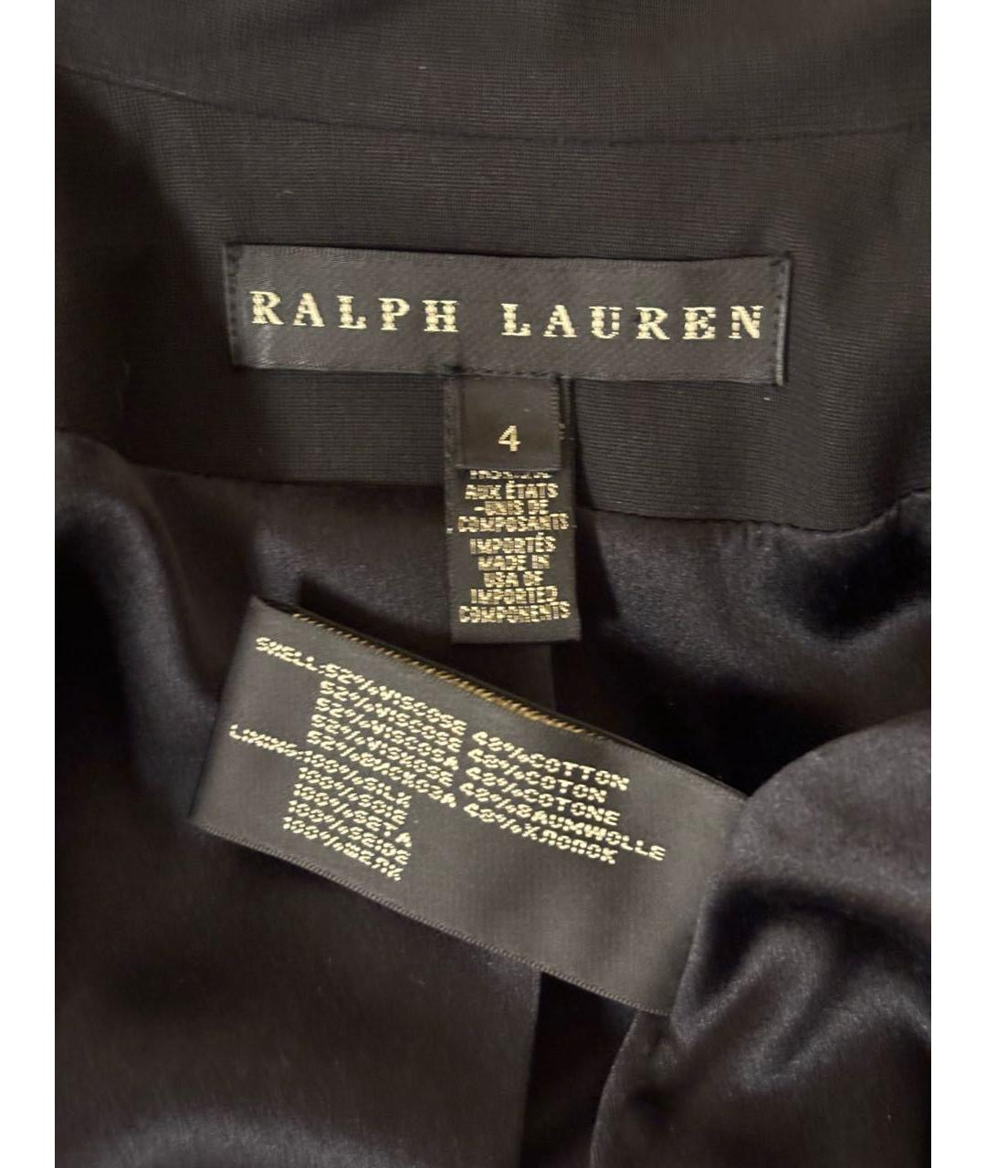 RALPH LAUREN Черный шелковый жакет/пиджак, фото 4