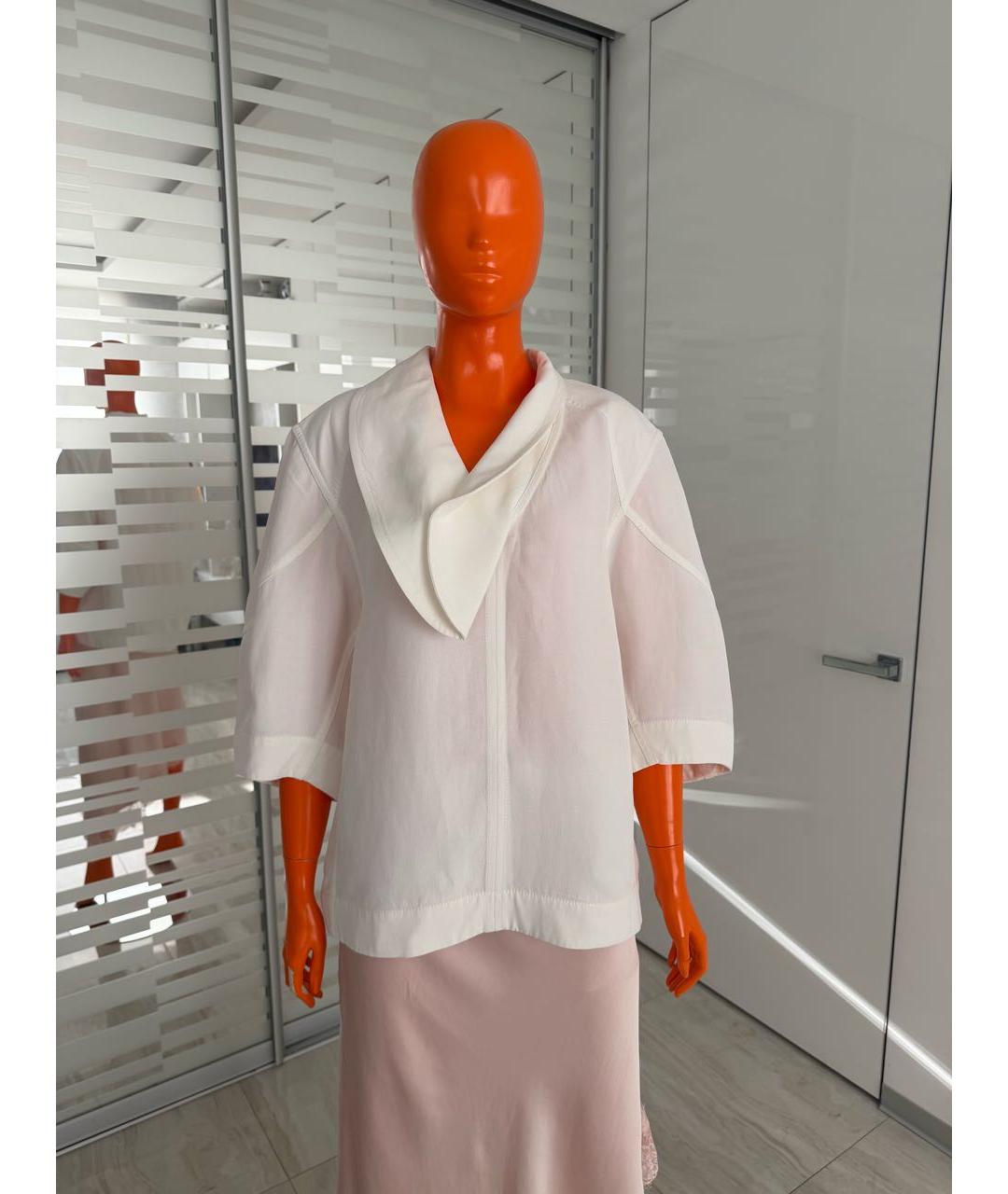 BOTTEGA VENETA Белая вискозная блузы, фото 9