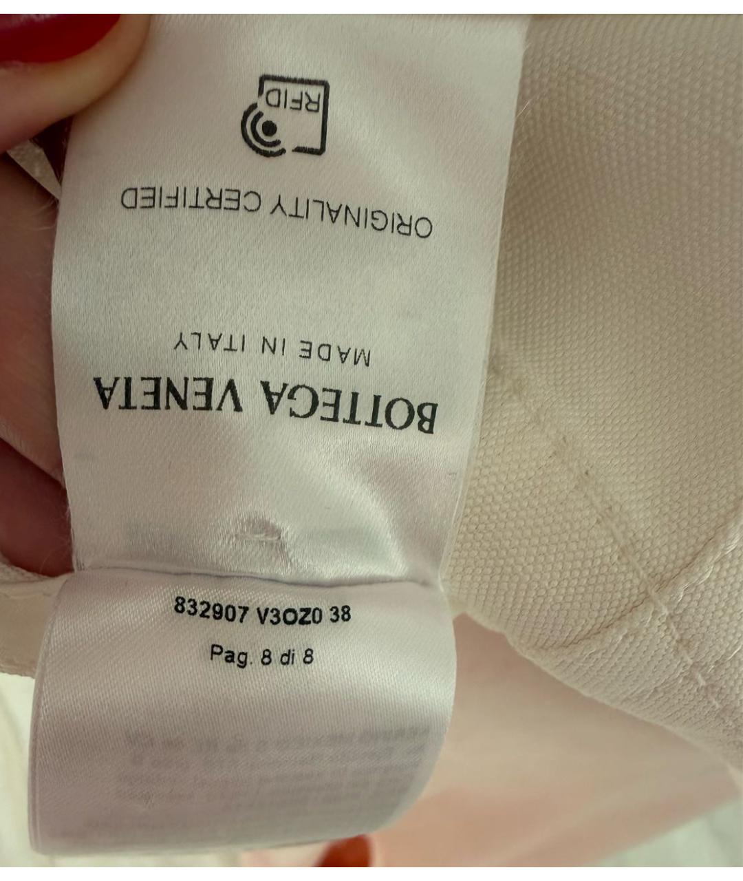 BOTTEGA VENETA Белая вискозная блузы, фото 3