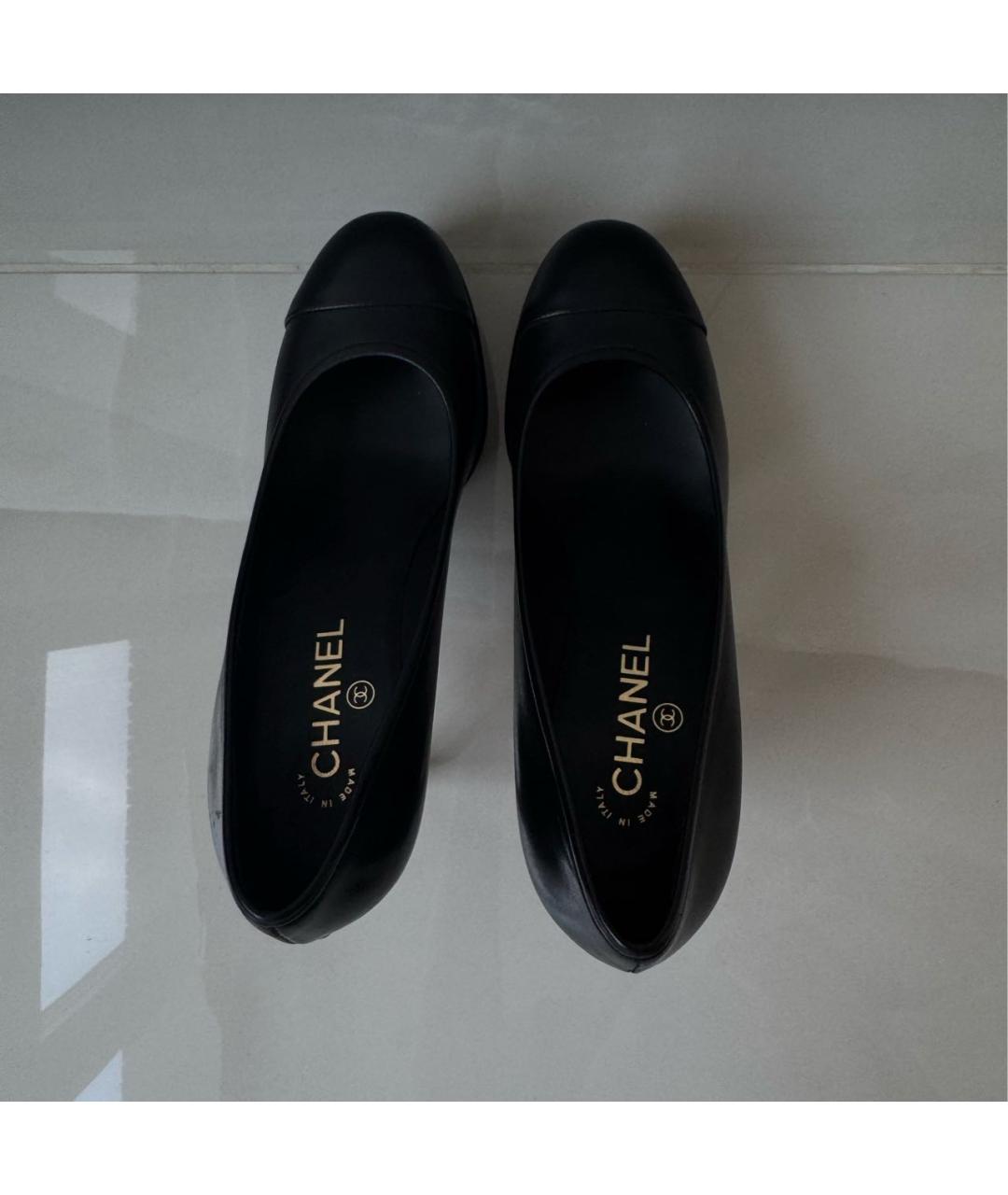 CHANEL Черные кожаные туфли, фото 3