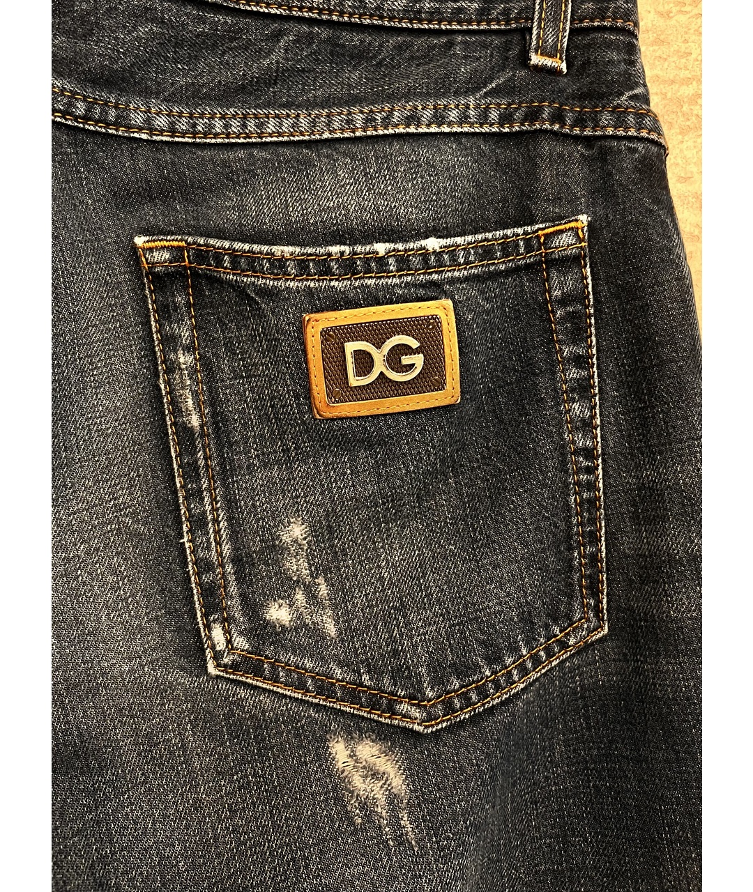 DOLCE&GABBANA Синие хлопко-лиоцелловые прямые джинсы, фото 3