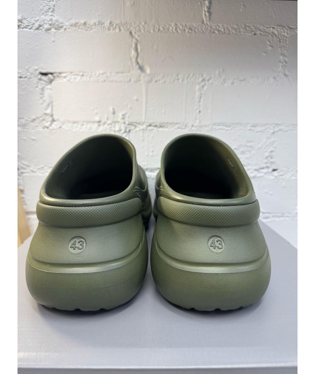BALENCIAGA Хаки резиновые сандалии, фото 4