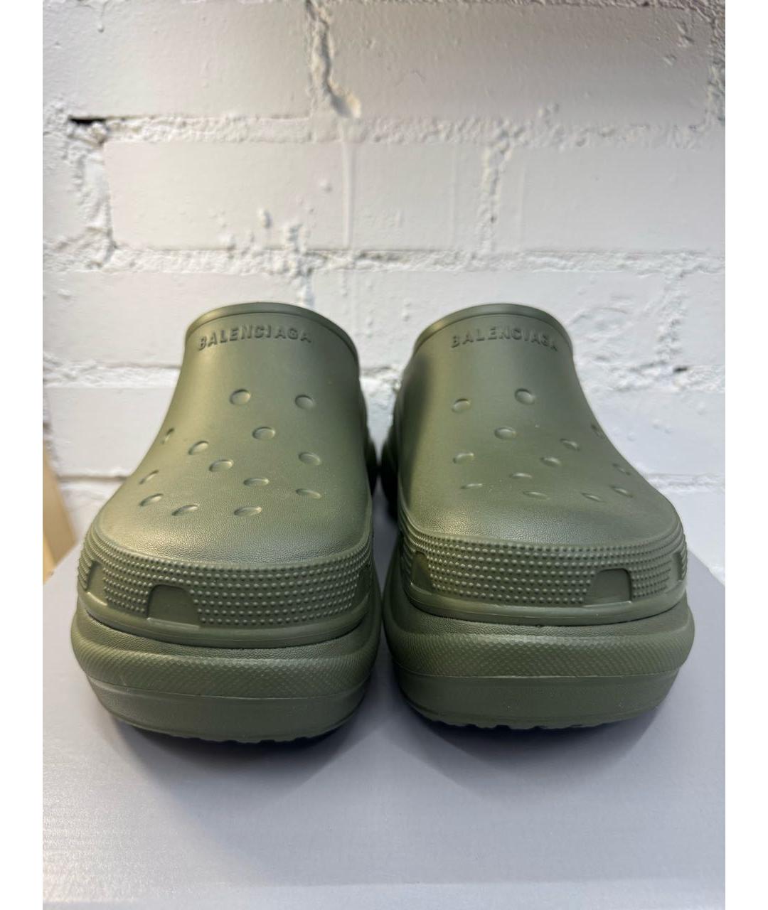 BALENCIAGA Хаки резиновые сандалии, фото 2