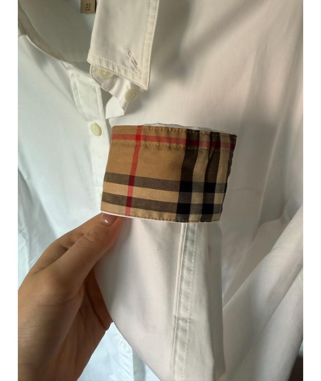 BURBERRY Белая хлопковая рубашка, фото 3