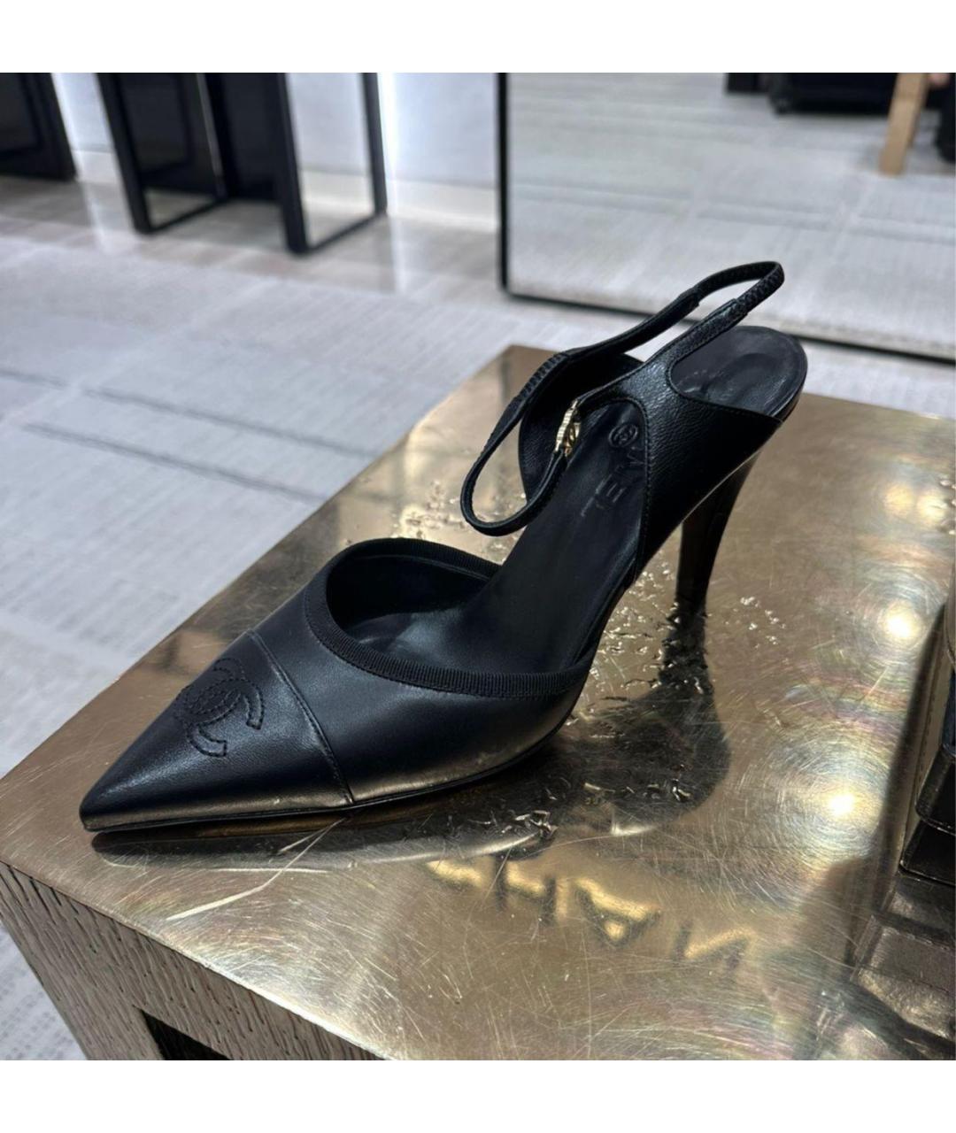 CHANEL Черные кожаные туфли, фото 2