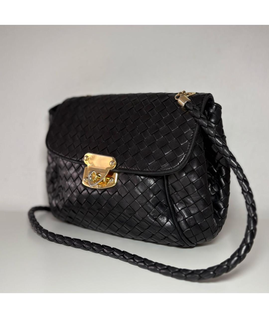 BOTTEGA VENETA Черная кожаная сумка через плечо, фото 2
