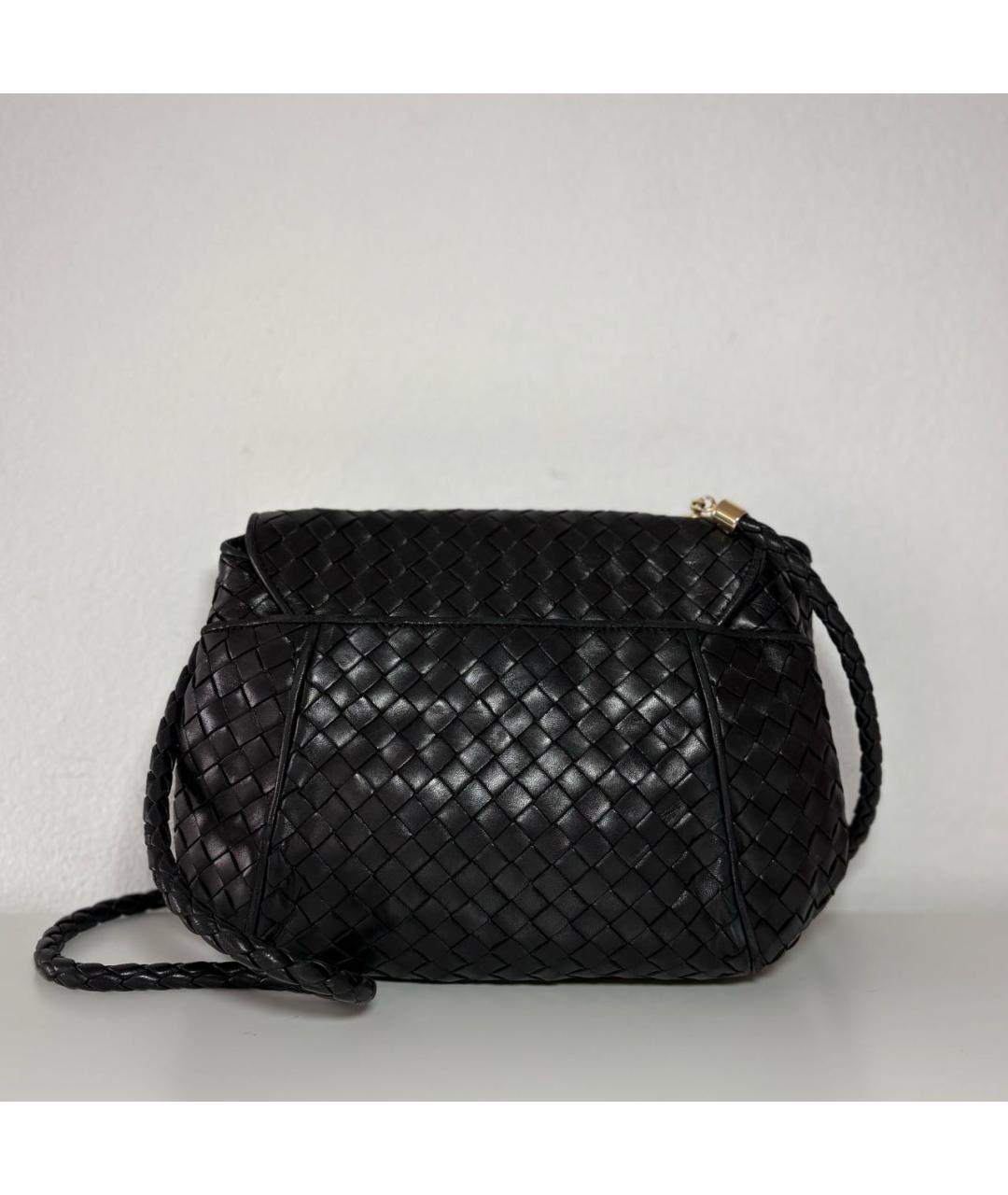 BOTTEGA VENETA Черная кожаная сумка через плечо, фото 3